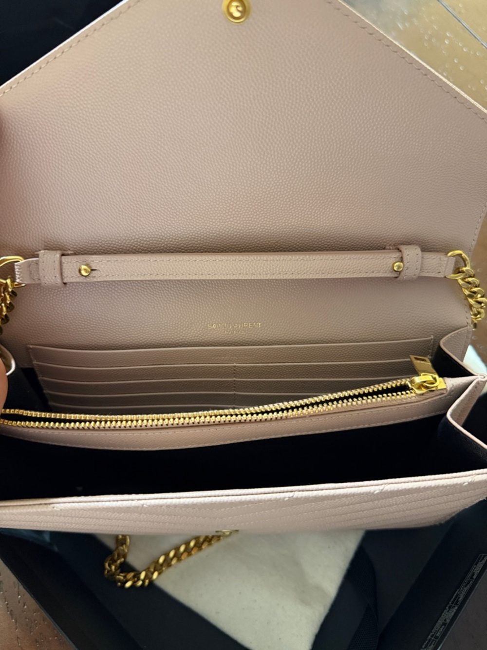 Saint Laurent Navy Blue Retail Bag with White Logo - Picture 5 of 8